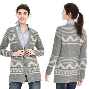Banana Republic Jacquard Long Cardigan